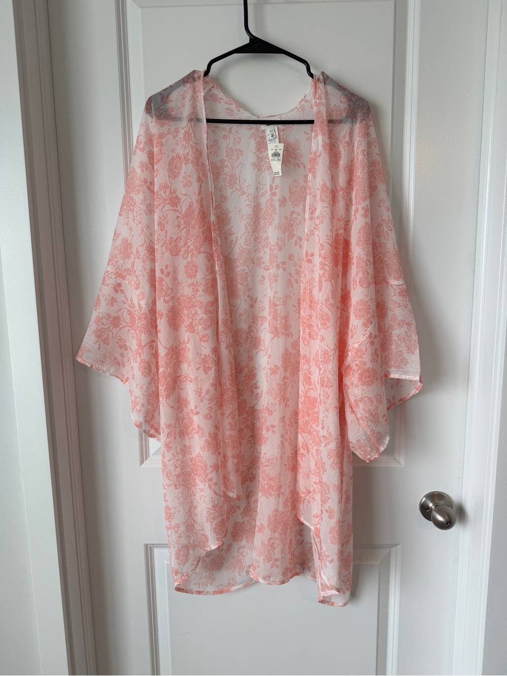 aerie Pink Floral Sheer Kimono